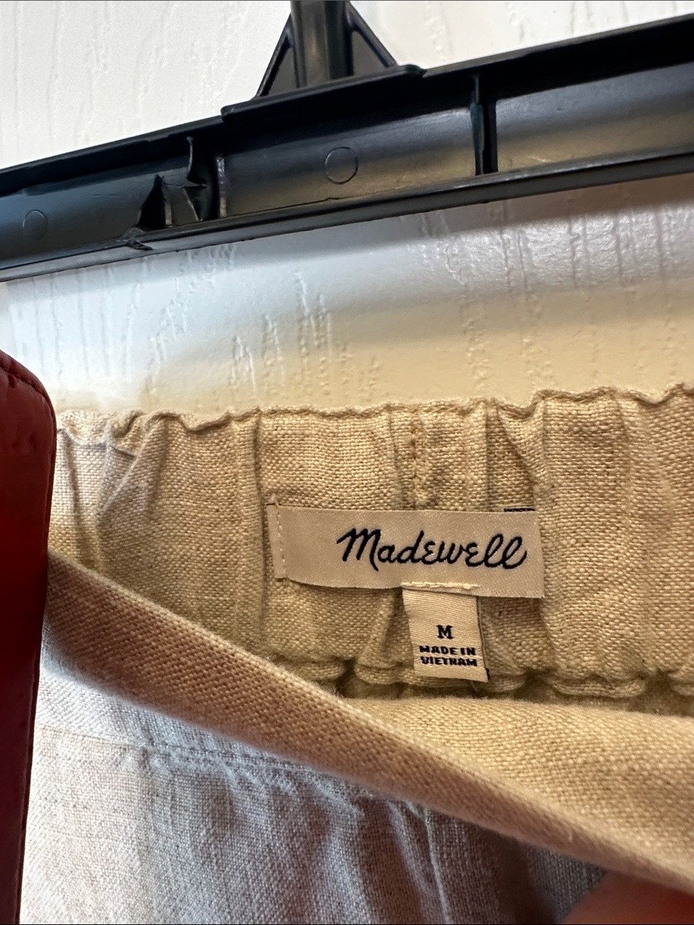 Madewell Linen Blend High-Waist Cream Shorts Flat Front - Picture 3 of 5